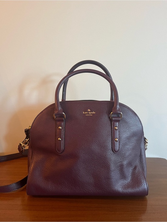 kate spade Handbags - kate spade Deep Plum Pebbled Leather Satchel with Gold Hardware